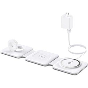 Charging Station for Apple Multiple Devices -3 in 1 Foldable Magnetic Wireless